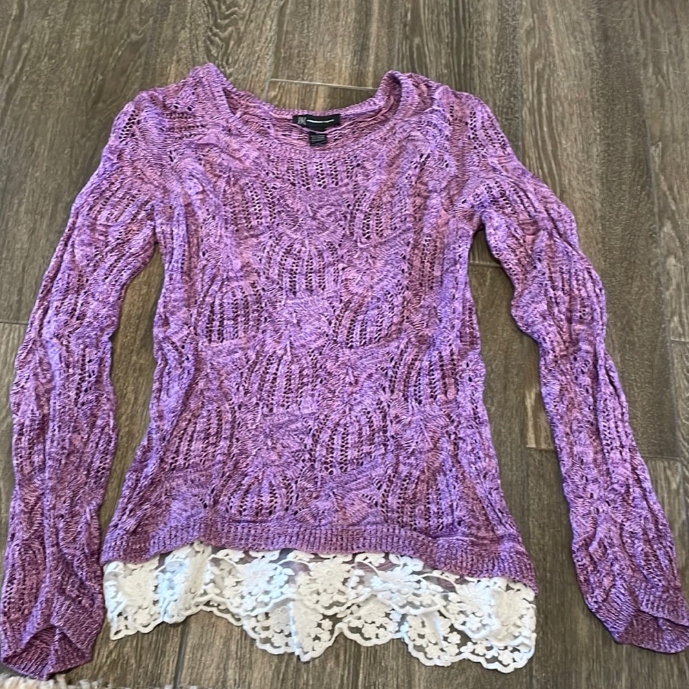 Purple Sweater with Lace